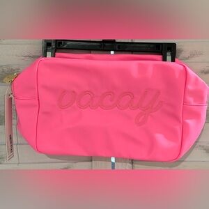 NWT Stoney Clover Lane Large Bubblegum Pouch Embroidered-Vacay